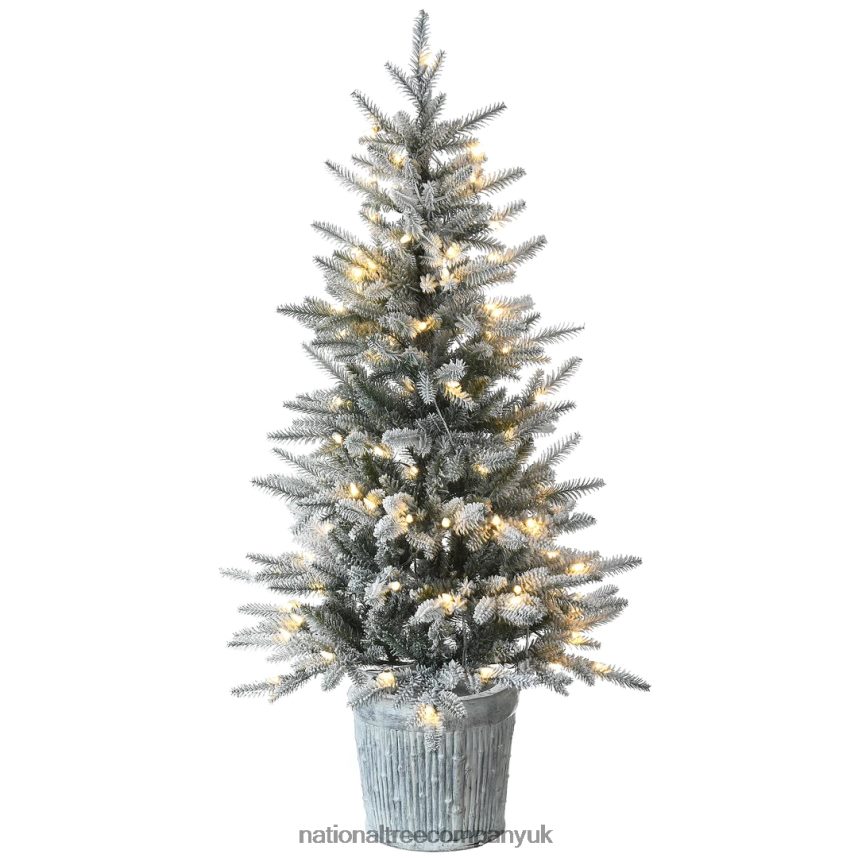 Trees | National Tree Company Pre-Lit Artificial Christmas Entrance Tree Snowy Alpine Fir with Warm White LED Lights Plug in 45 ft F2L4F167